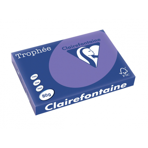 Clairefontaine Trophée Intens, papier couleur, A3, 80 g, 500 feuilles, violet