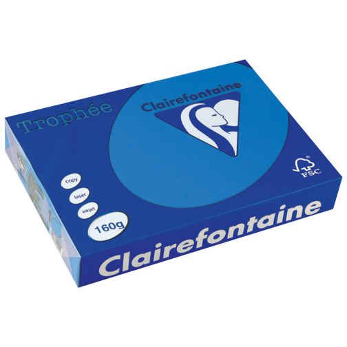 Clairefontaine Trophée Intens, papier couleur, A4, 160 g, 250 feuilles, turquoise