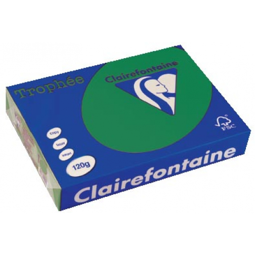Clairefontaine Trophée Intens, papier couleur, A4, 120 g, 250 feuilles, vert sapin