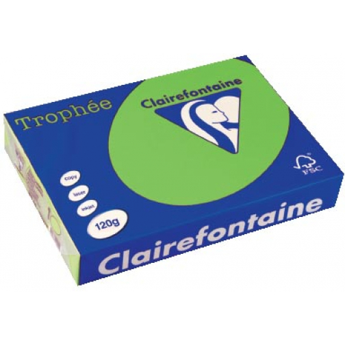 Clairefontaine Trophée Intens, papier couleur, A4, 120 g, 250 feuilles, vert menthe