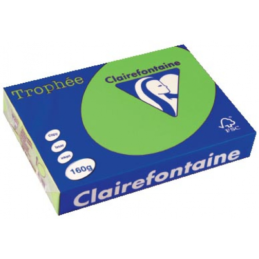 Clairefontaine Trophée Intens, papier couleur, A4, 160 g, 250 feuilles, vert menthe