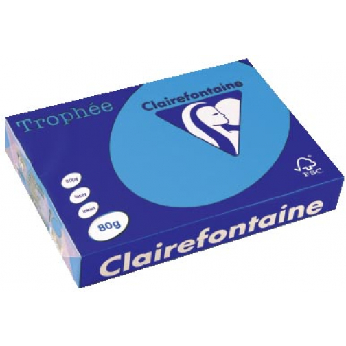 Clairefontaine Trophée Intens, papier couleur, A4, 80 g, 500 feuilles, bleu royal