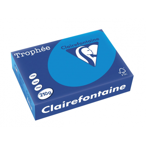 Clairefontaine Trophée Intens, papier couleur, A4, 210 g, 250 feuilles, turquoise