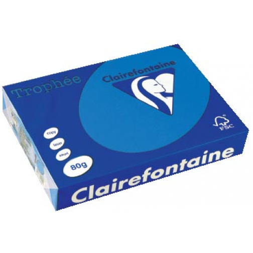 Clairefontaine Trophée Intens, papier couleur, A4, 80 g, 500 feuilles, turquoise