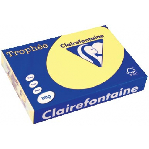 Clairefontaine Trophée papier couleur, A4, 80 g, 500 feuilles, jonquille