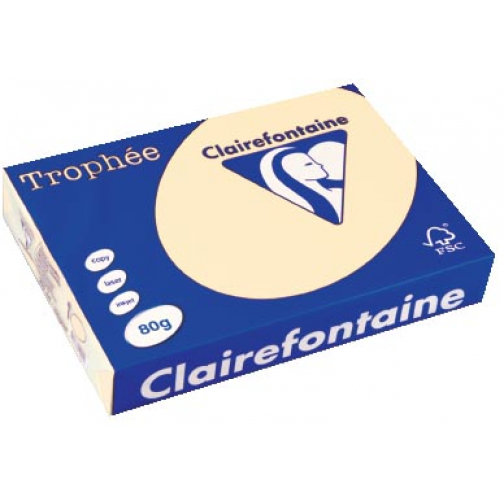 Clairefontaine Trophée papier couleur, A4, 80 g, 500 feuilles, ivoire