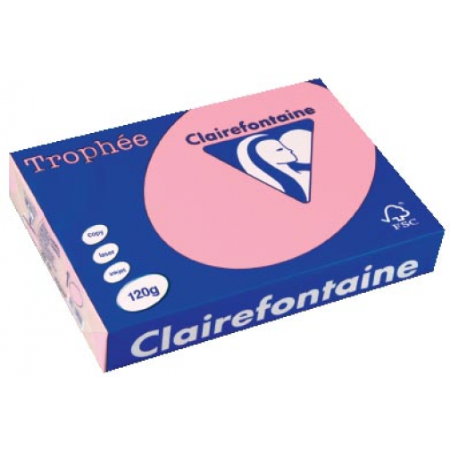 Clairefontaine Trophée Pastel, papier couleur, A4, 120 g, 250 feuilles, rose