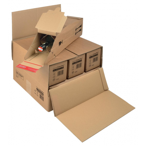 Colompac boîte d'expédition pour les bouteilles CP181, ft 37,5 x 36,5 x 25 cm, brun