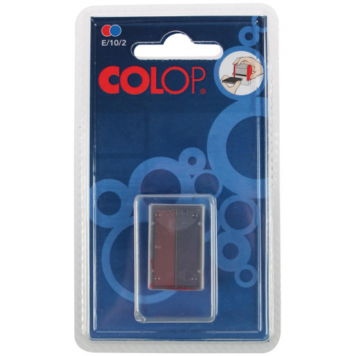 Colop tampon encreur de rechange bicolore (bleu/rouge), pour cachet S160L, blister de 2 pièces