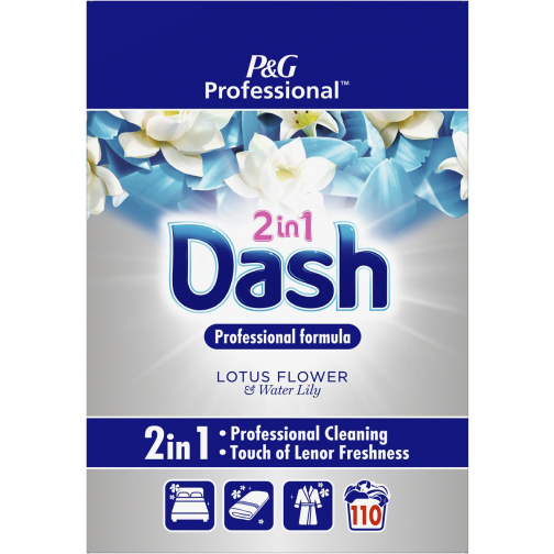 Dash Professional lessive en poudre 2-in-1 lotus et lys, boîte de 7,15 kg