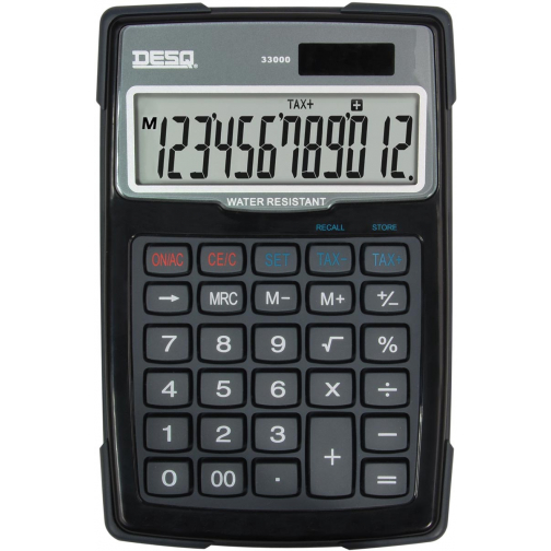 Desq calculatrice de bureau 33000, imperméable à l'eau et résistante à la poussière, noir