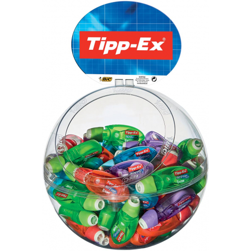Tipp-Ex dérouleur de correction Micro Tape Twist, présentoir de 60 pièces en couleurs assorties