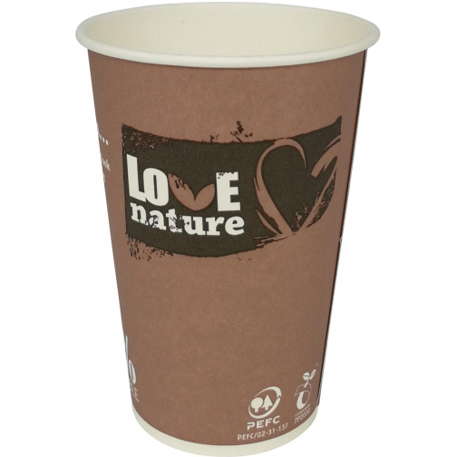 Gobelet Love Nature, en carton, 180 ml, paquet de 80 pièces
