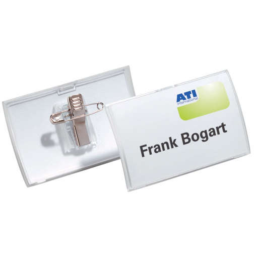 Durable badge avec combiclip Click Fold ft 40 x 75 mm