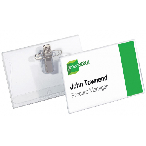 Durable badge avec clip combiné ft 54 x 90 mm