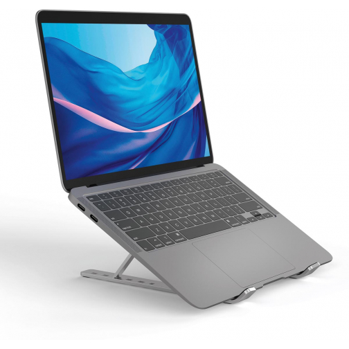 Durable Fold support pour ordinateur portable, argent