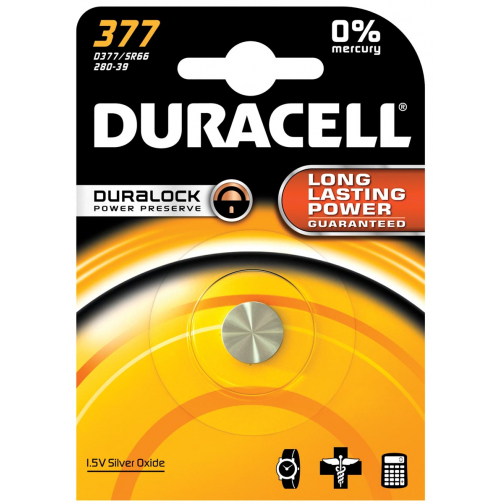 Duracell piles bouton Duralock 377, sous blister