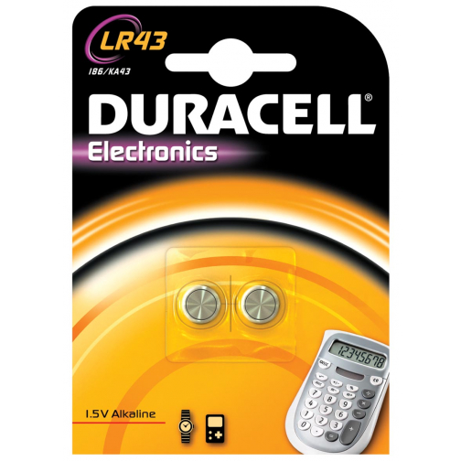 Duracell pile bouton Electronics LR43, blister de 2 pièces