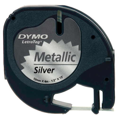 Dymo LetraTAG ruban 12 mm, metallic argent
