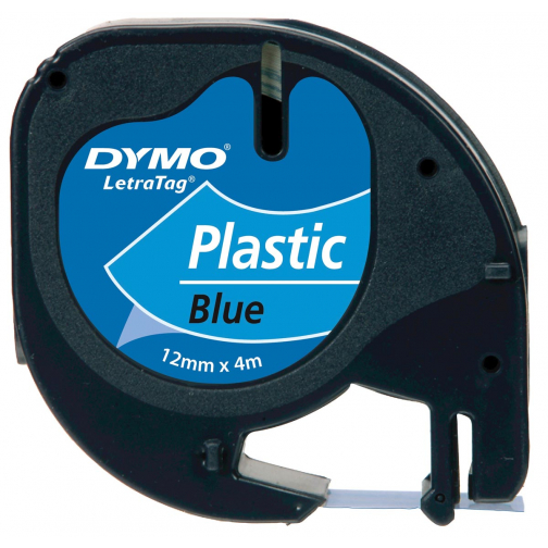 Dymo LetraTAG ruban 12 mm, plastique bleu