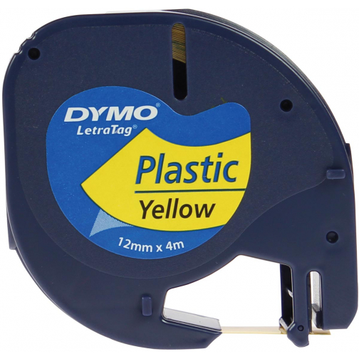 Dymo LetraTAG ruban 12 mm, plastique jaune
