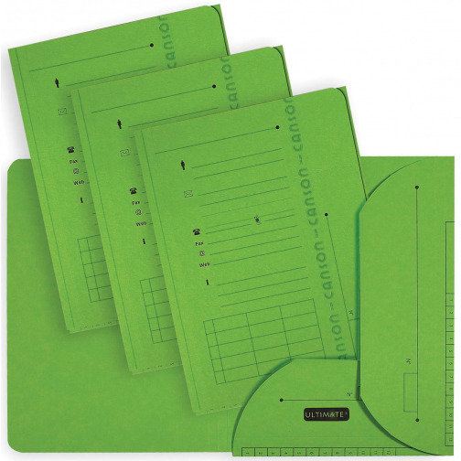 OXFORD Ultimate sous-dossiers, format A4, en carton, avec 2 rabats, paquet de25 pièces, vert
