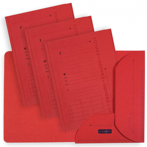 OXFORD Ultimate sous-dossiers, format A4, en carton, avec 2 rabats, paquet de25 pièces, rouge