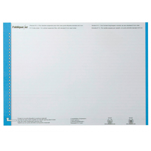 Elba étiquettes dossiers suspendus, pour tiroirs, bleu, 1 feuille avec 27 étiquettes