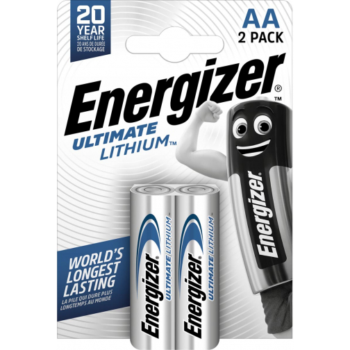Energizer piles Lithium AA, blister de 2 pièces