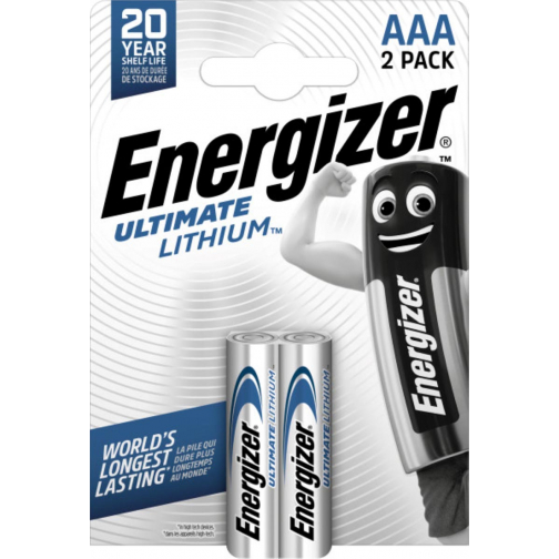 Energizer piles Lithium AAA, blister de 2 pièces