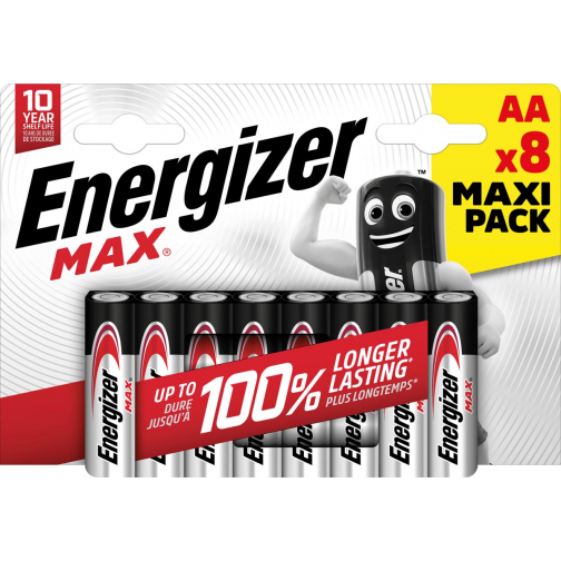 Energizer piles Max AA/LR06/E91, blister de 8, MaxIPACK
