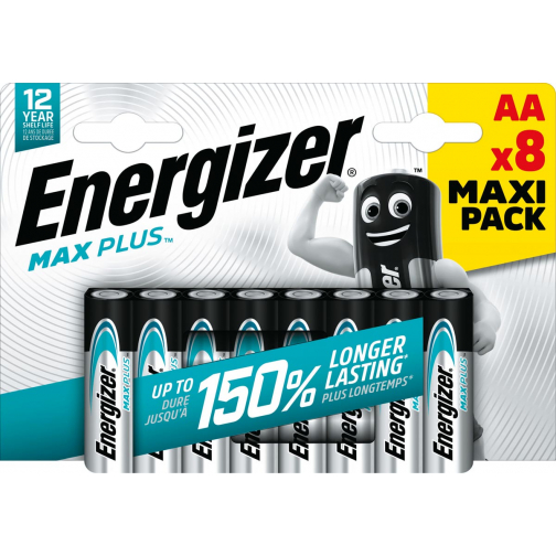 Energizer piles Max Plus AA, blister de 8 pièces