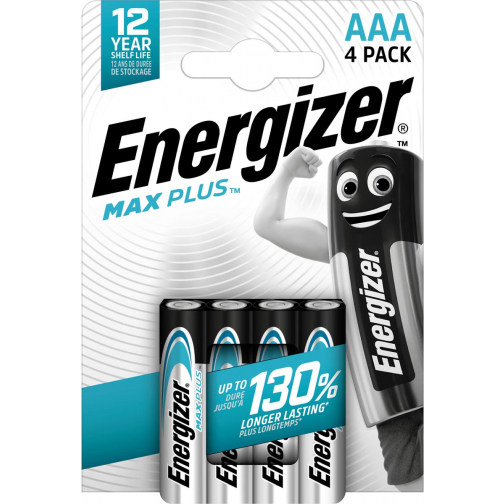 Energizer piles Max Plus AAA/LR03/E92, blister de 4