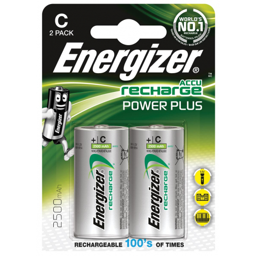 Energizer piles rechargeables Power Plus C, blister de 2 pièces