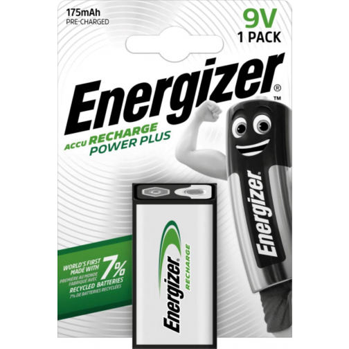 Energizer piles rechargeable Power Plus 9V/HR22/175, sous blister