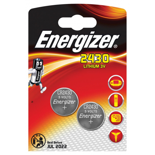 Energizer pile bouton, CR2430, blister 2 pièces