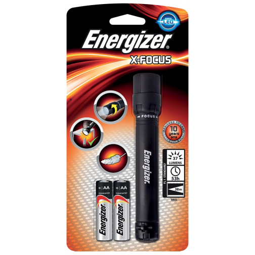 Energizer torche X-focus, 2 piles AA inclus, sous blister