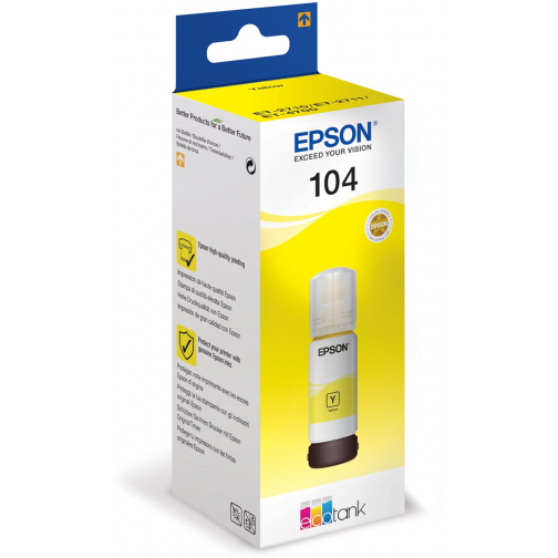Epson bouteilles d'encre 104, 7.500 pages, OEM C13T00P440, jaune