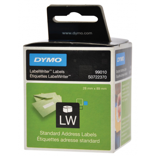 Dymo étiquettes LabelWriter ft 89 x 28 mm, blanc, 260 étiquettes