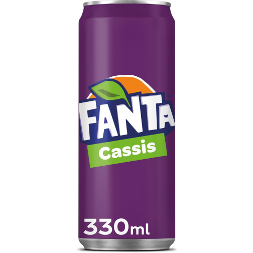 Fanta Cassis boisson rafraîchissante, sleek canette de 33 cl, paquet de 24 pièces