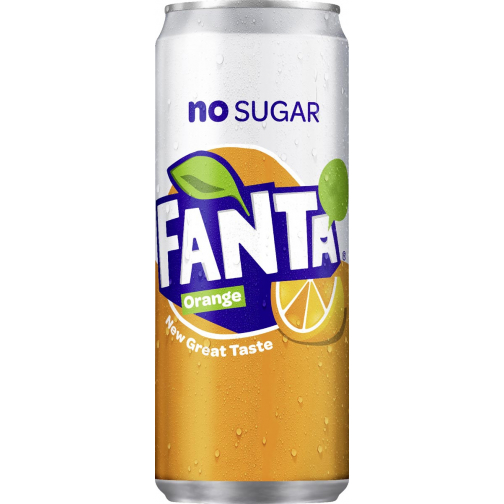 Fanta Zero Orange boisson rafraîchissante, sleek canette de 33 cl, paquet de 24 pièces