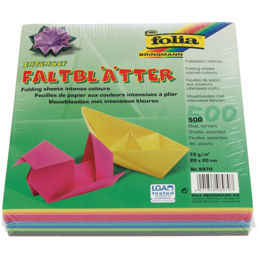 Folia papier Origami ft 20 x 20 cm, paquet de 500 feuillets