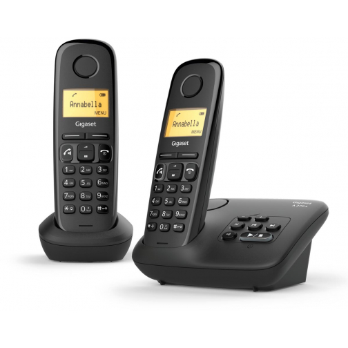 Gigaset A270A Duo téléphone DECT sans fil avec répondeur intégré, 1 combiné supplémentaire, noir