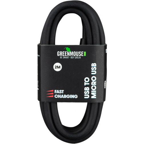 Greenmouse câble, USB-A/USB micro, 2 m, noir