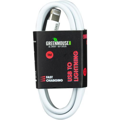 Greenmouse câble Lightning, USB-A/8 broches, 1 m, blanc