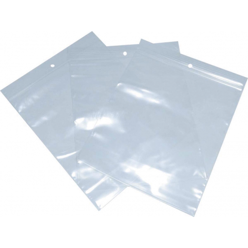 Sachets zip, ft 160 x 230 mm, paquet de 100 pièces, transparent