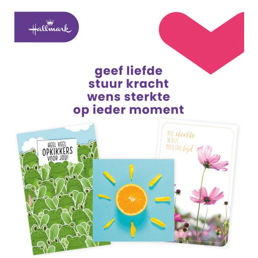 Hallmark set de recharge cartes de souhaits, courage (NL), paquet de 12 pièces