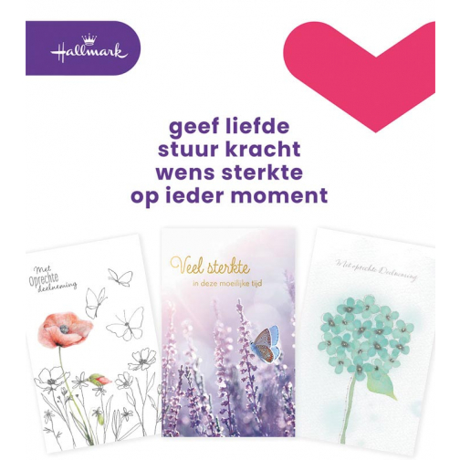 Hallmark set de recharge cartes de souhaits, condoléances (NL), paquet de 10 pièces