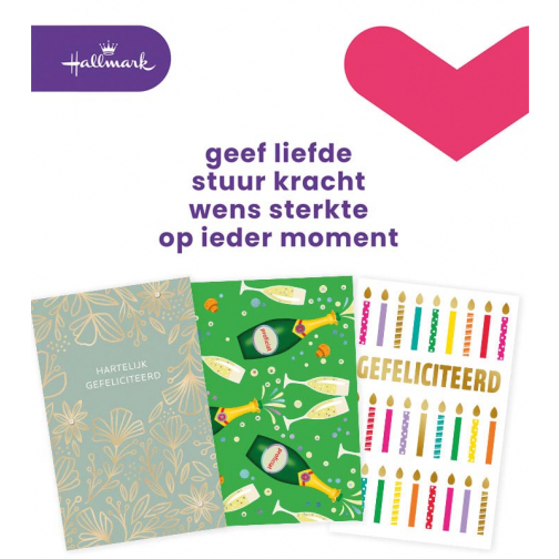 Hallmark set de recharge cartes de souhaits, félicitations (NL), paquet de 6 pièces