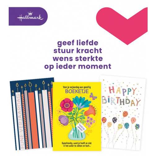 Hallmark set de recharge cartes de souhaits, anniversaire (NL), paquet de 12 pièces